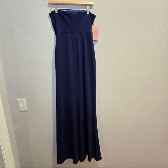 BHLDN Adalynn Strapless Stretch Crepe Maxi Gown Sz S Navy NWOT - Picture 6 of 7